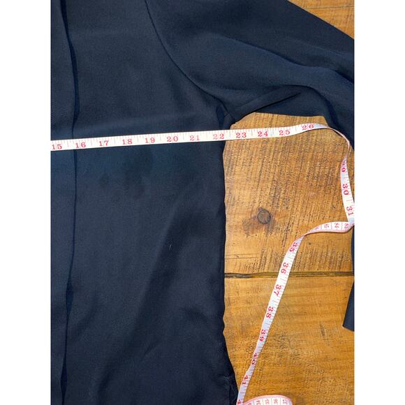 Womens Diane von Furstenberg Black Long Sleeve Soft Button Down Blouse Size 12 - Picture 7 of 7